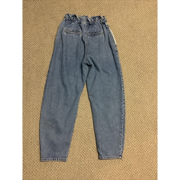 SOLD - ZARA BAGGY PAPERBAG JEANS | Slash Pockets | Size 6 - Picture 5 of 12